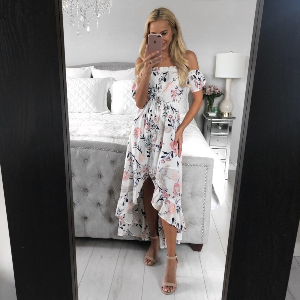 Off The Shoulders Floral Summer Boho Dress - Picture 8 of 8
